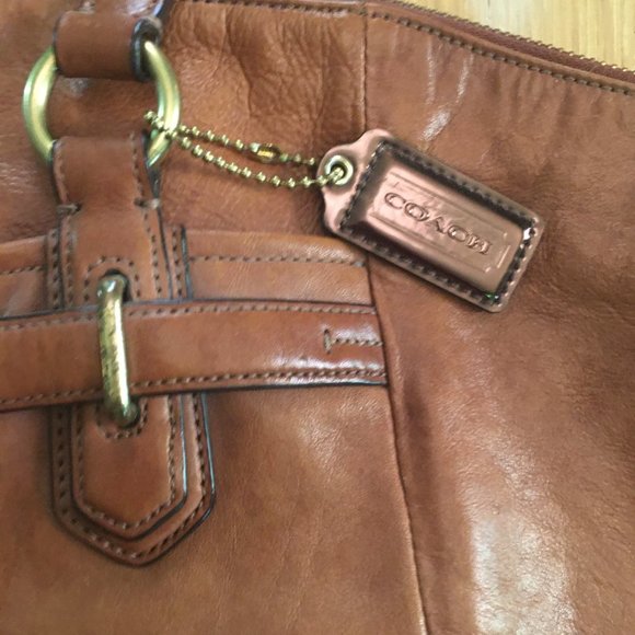Brown leather Coach bag - Picture 3 of 5